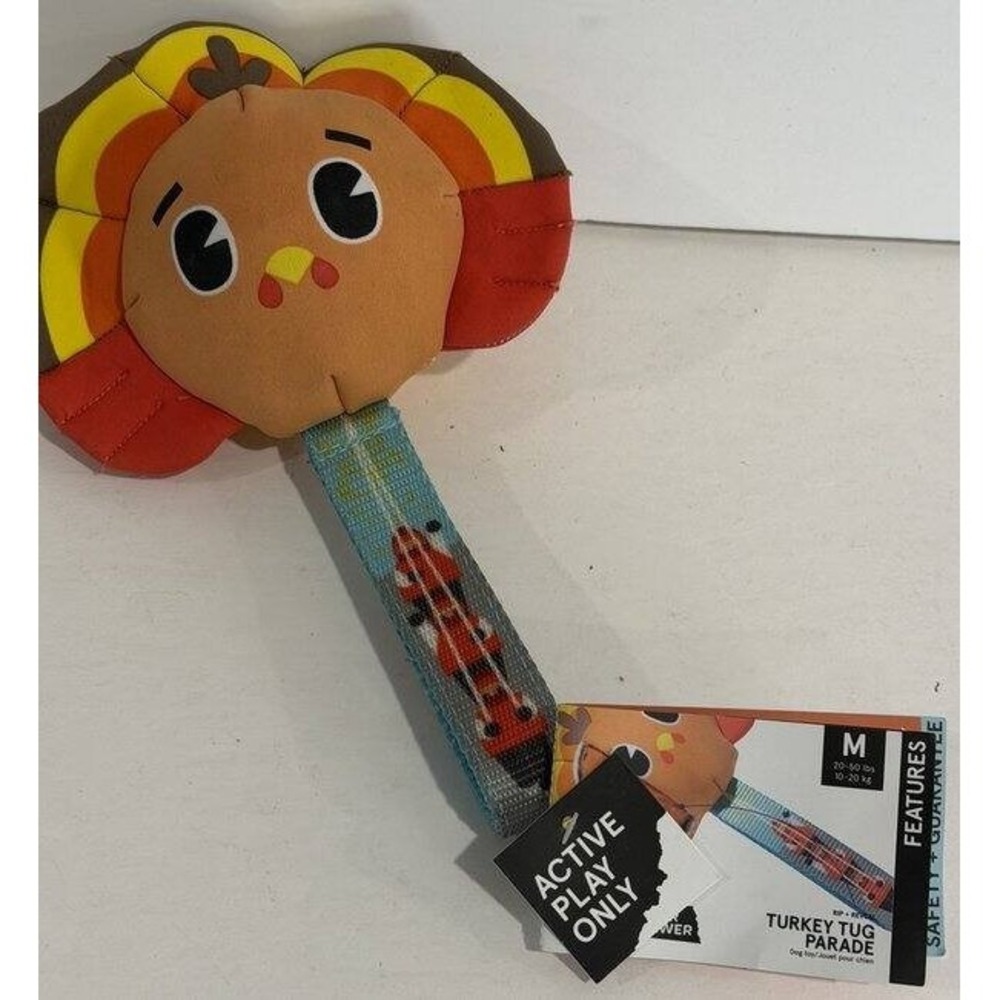 Bark Box Turkey Tug Parade Super Chewer Dog Toy‎ New Size Medium 20-50 lbs